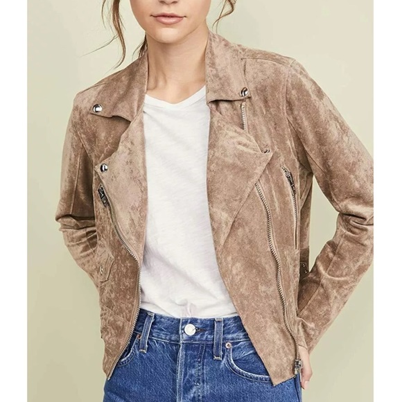 Blank NYC Jackets & Blazers - BLANKNYC Tan Brown Faux Suede Moto Jacket